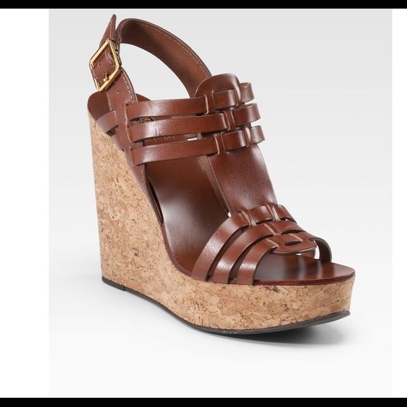 Tory Burch Shoes - Tory Burch Sienna Color Leather Cork Wedges