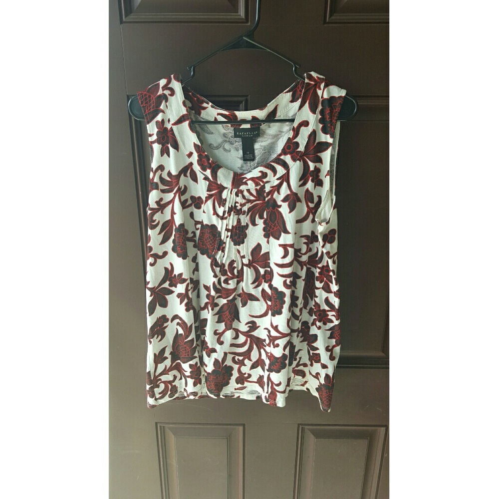 Red and black floral tank top. NWOT