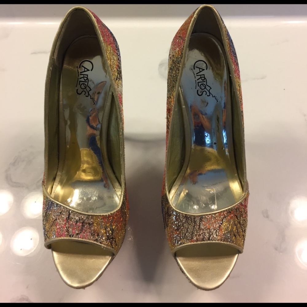 Carlos Santana Multi Color Platform Heels