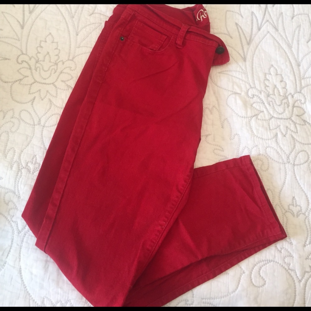 Old navy red denim skinny rockstar jeans