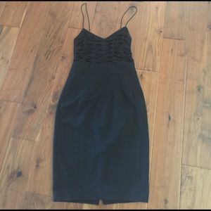 Black spaghetti strap cocktail dress