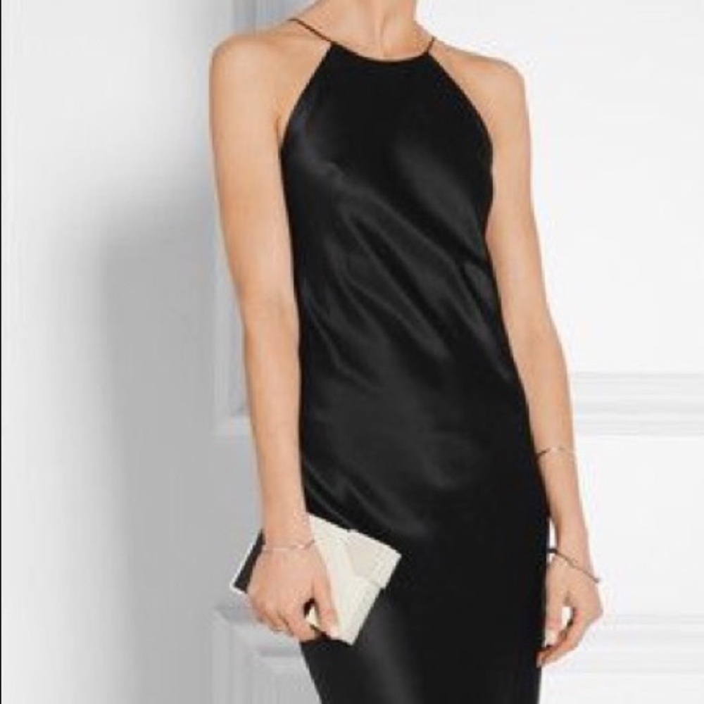 Long silky black dress NWT