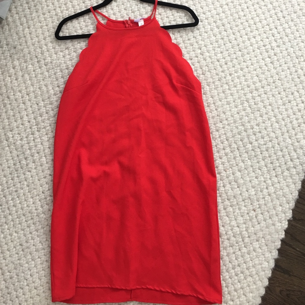 Francesca's scalloped edge mini dress