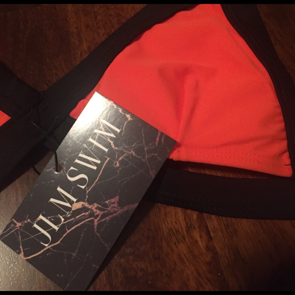 SMALL LEFT • Black, Pink & Orange Strappy Bikini • - Picture 8 of 8