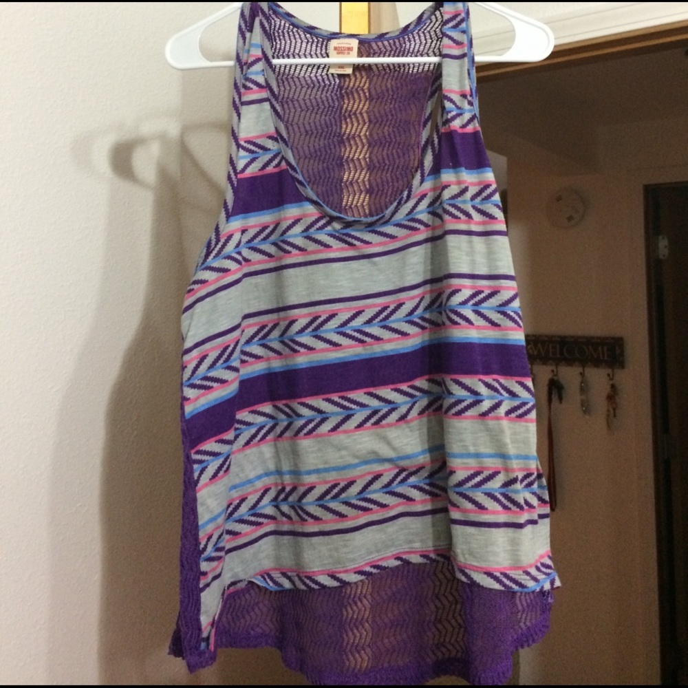 Purple striped tank top