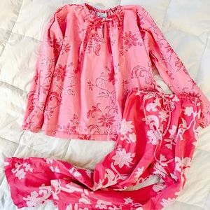 Kiyomi P.J.s Drawstring Cotton Set Pink Floral M