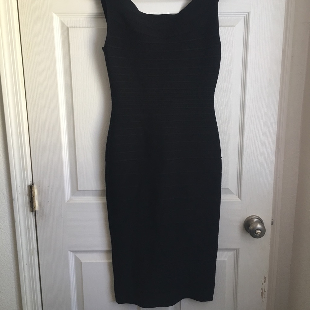 Black Herve Leger bandage dress
