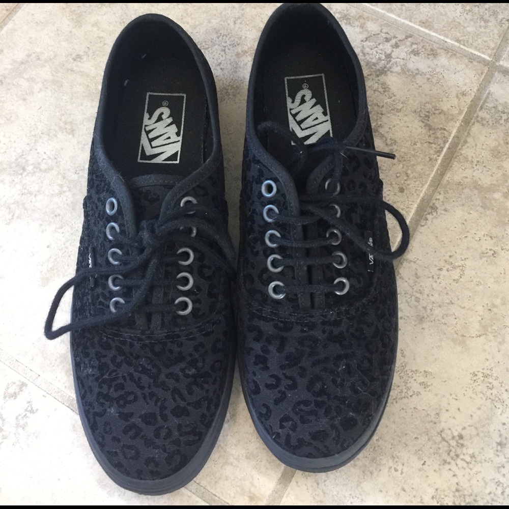 Black Leopard Print Vans