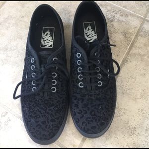 Black Leopard Print Vans