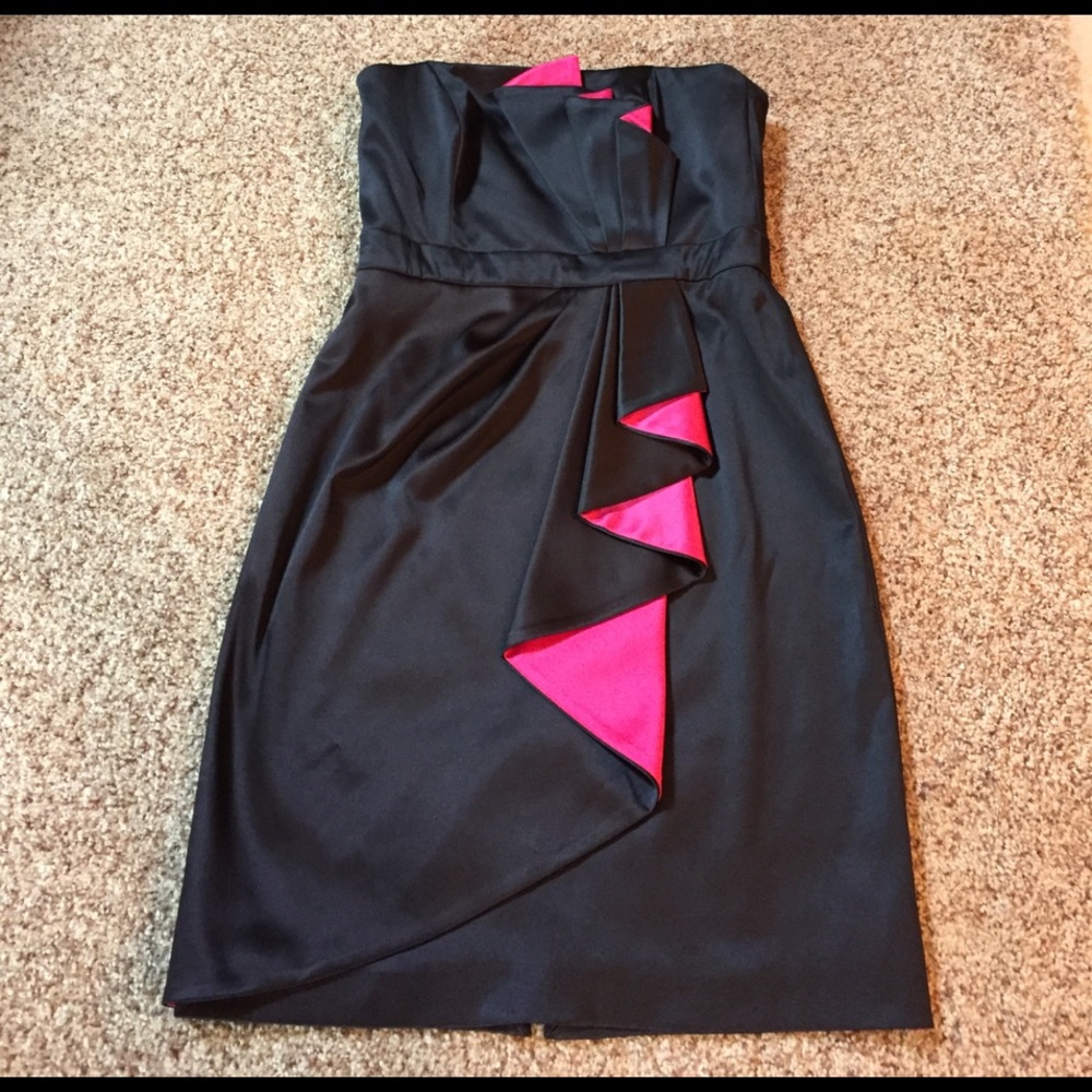 WHBM Strapless Black Evening Dress- with pink