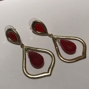 Kendra Scott red gold drop earrings