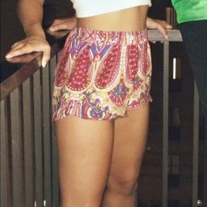 Red Flowy Shorts