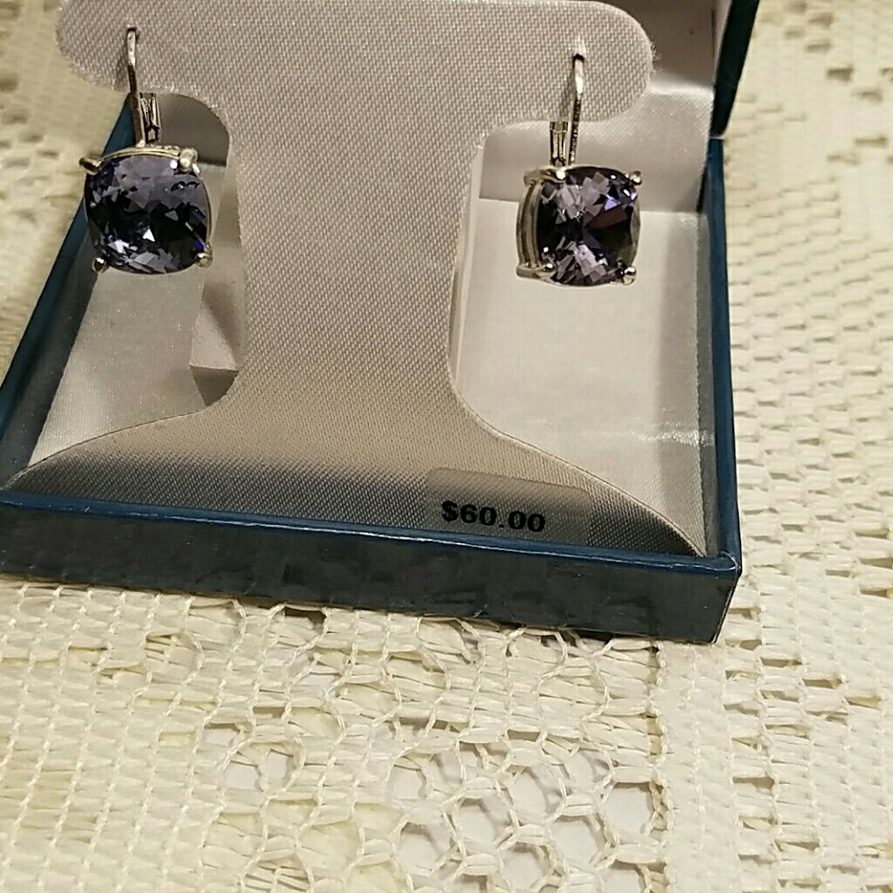 Illuminaire Purple Swarovski Element Earrings