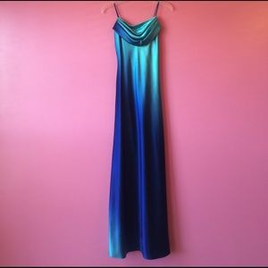 Spaghetti strap blue dress