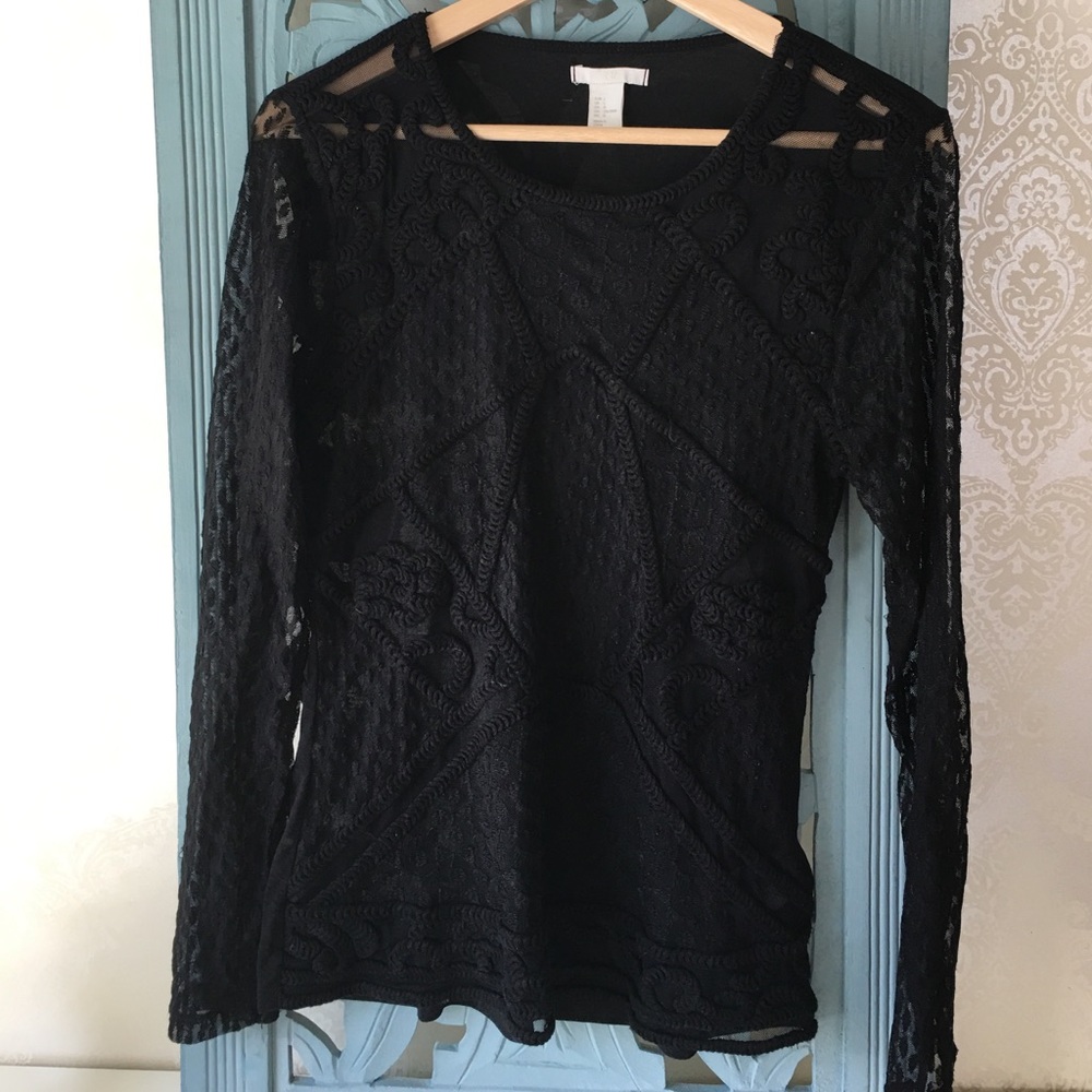 H&M black lace top