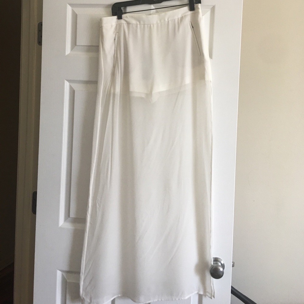 Bcbg shorts with white sheer cover