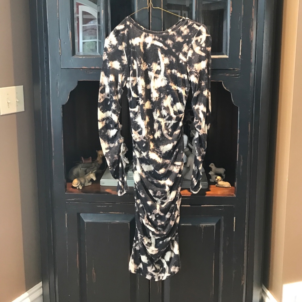 Black and Tan from fitting long sleeve dress