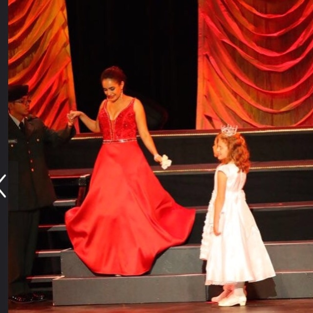Red ball gown