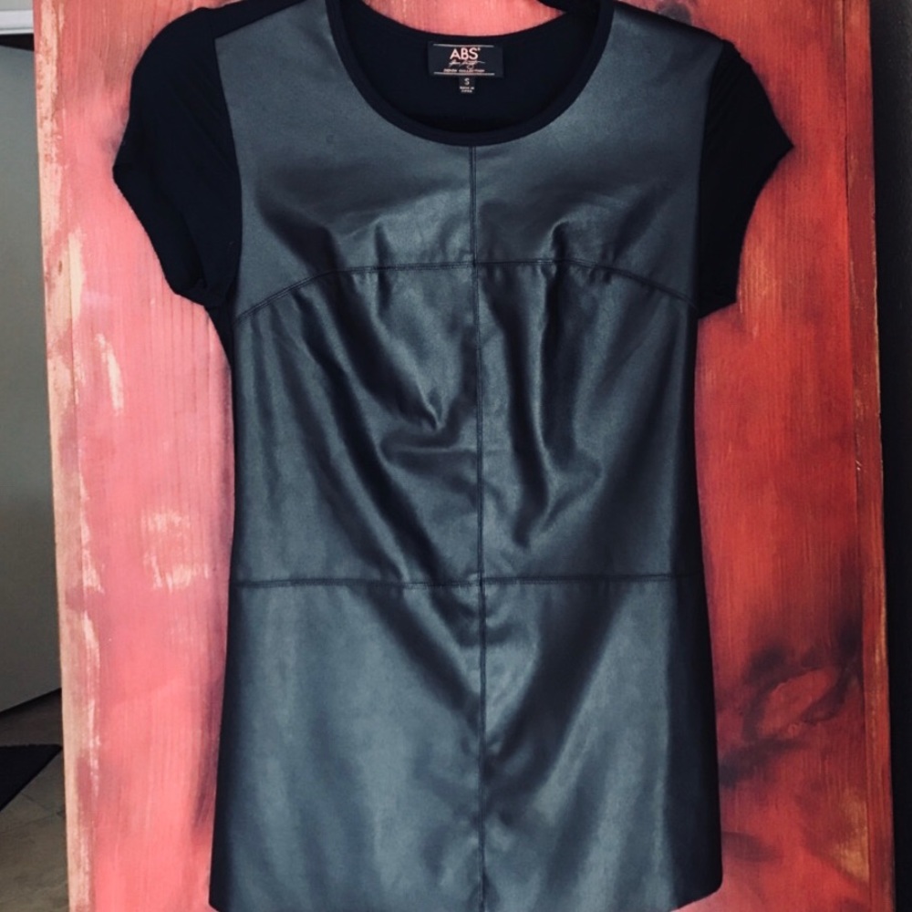 NWOT ABS faux leather small black top