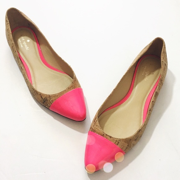 kate spade Shoes - SALE Kate Spade Pink Cap Toe Cork Flats