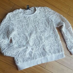 Soft, Lacey, Pure White Sweater!