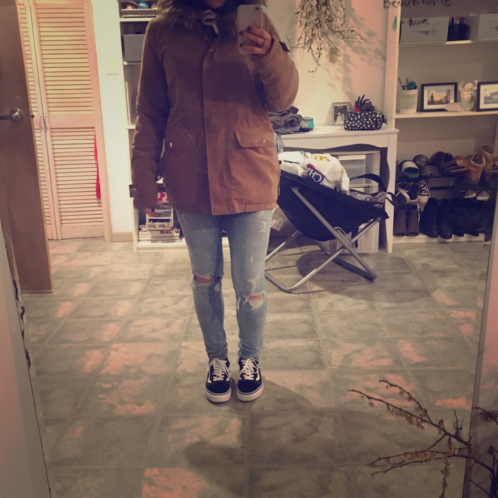 Forever 21 parka jacket brown
