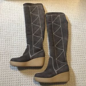 ✨MICHAEL KORS✨TALL SUEDE/WOOL WEDGE BOOTS