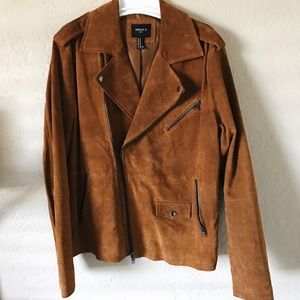 Genuine suede biker jacket