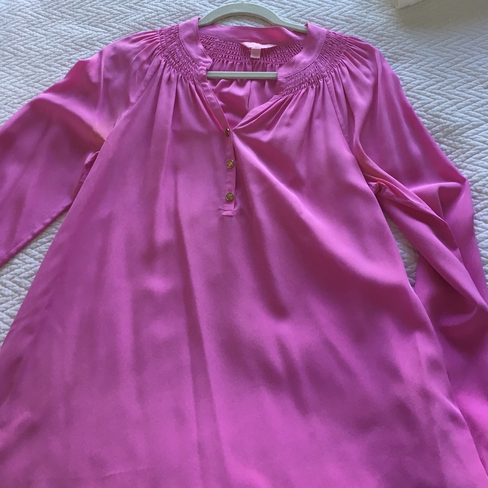Lilly Pulitzer pink Elsa silk top