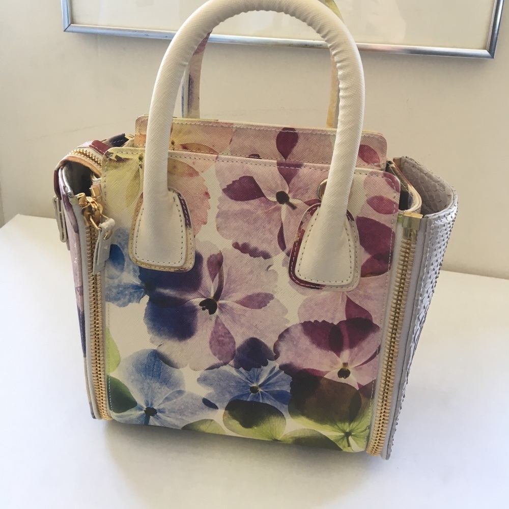 Rare Paige Gamble "Livia" leather & ostrich bag