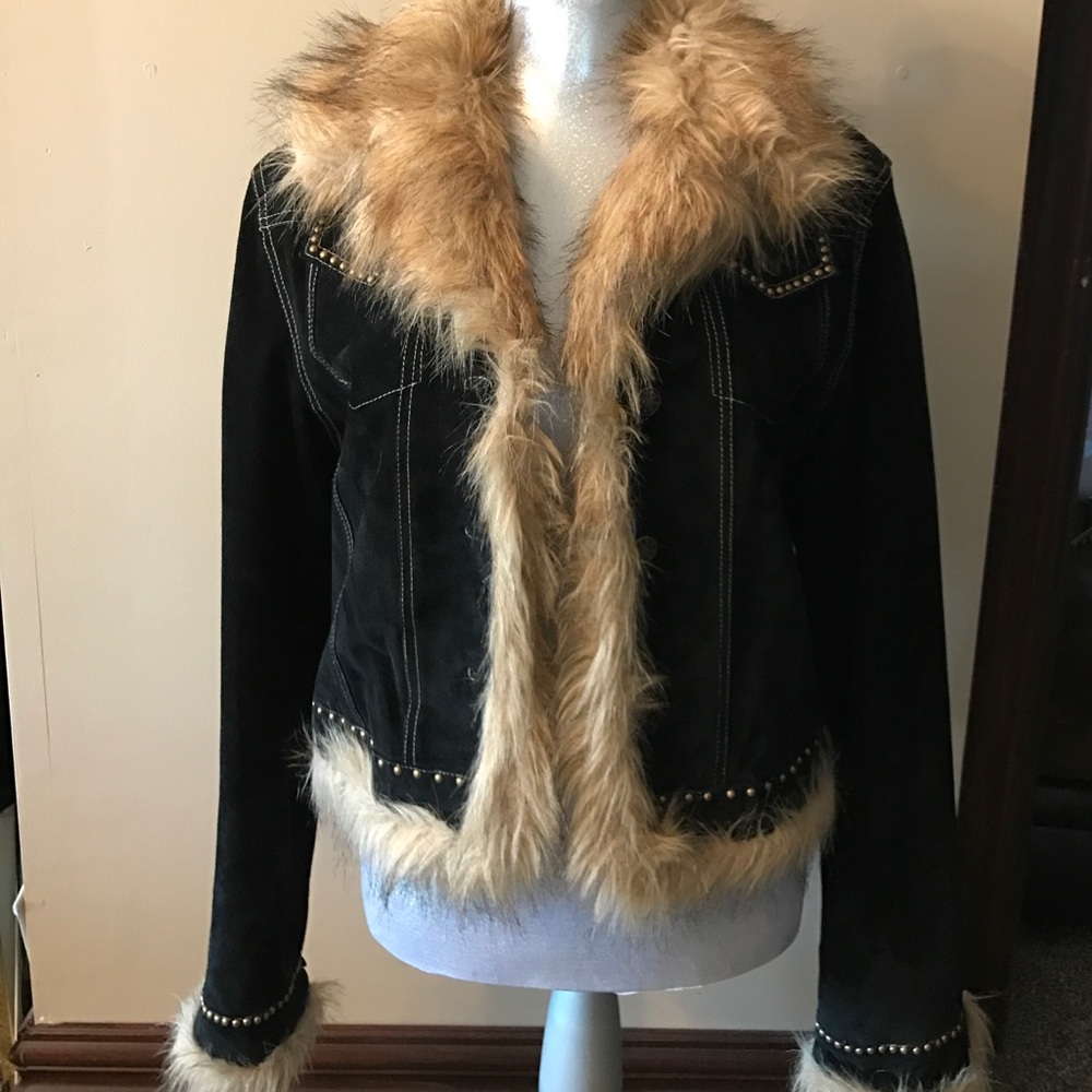 Bebe Faux fur Suede Coat