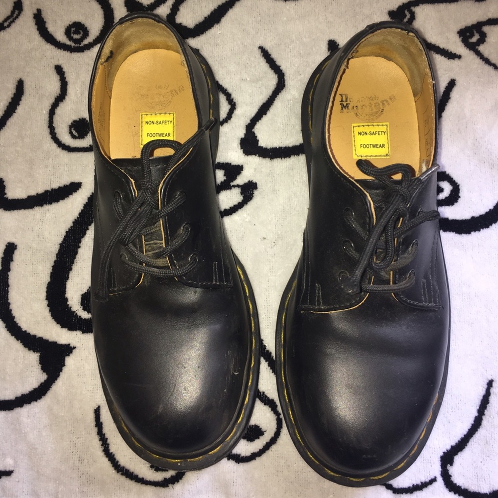 Dr. Martens steel toe shoe