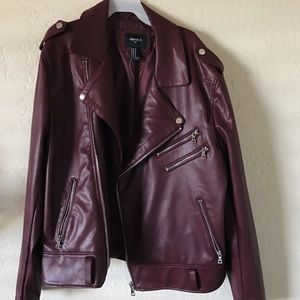 Burgundy leather jacket!
