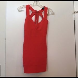 Top shop tango red body con bandage dress w cutout