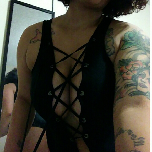 Black Lace Up Body Suit - Picture 7 of 7