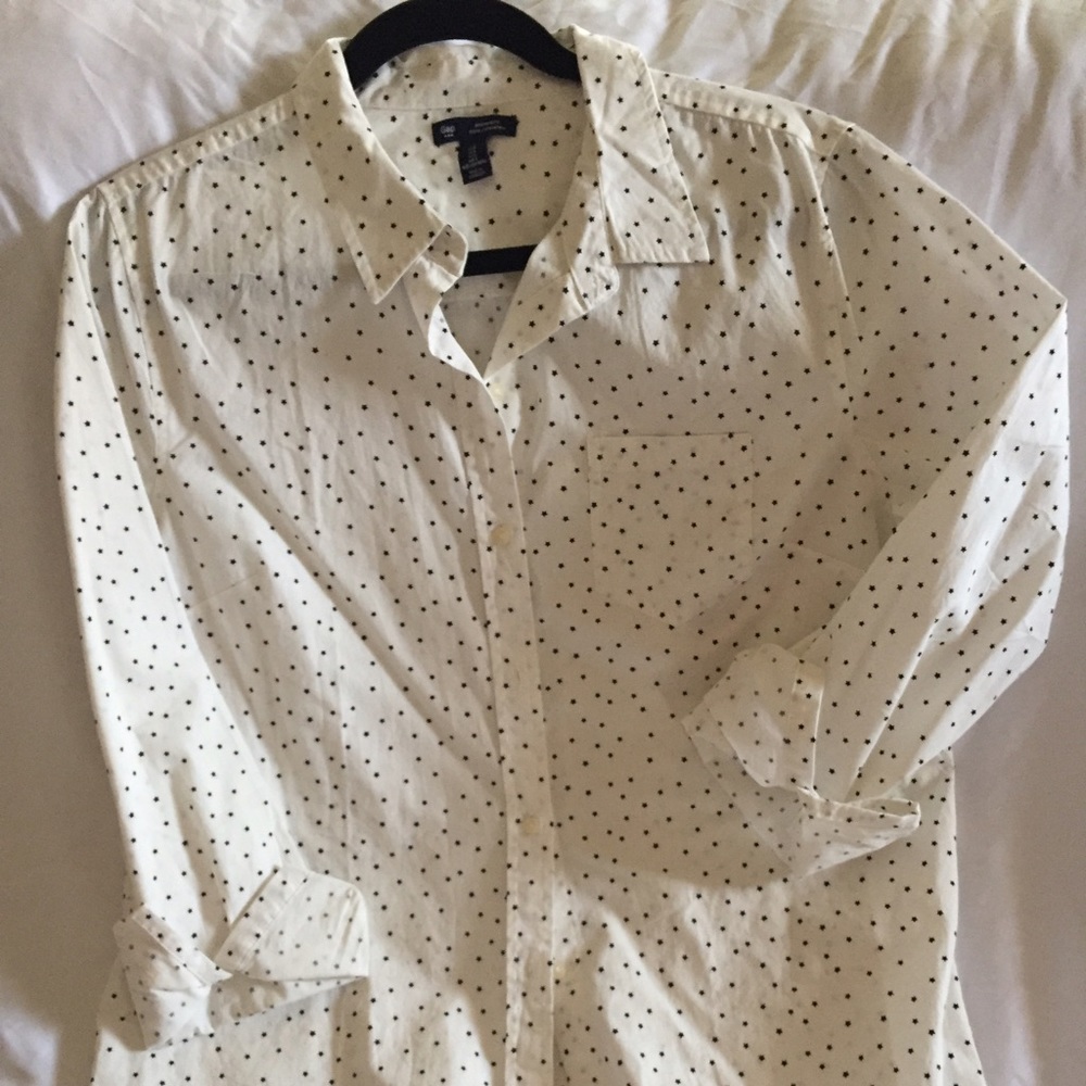 GAP Boyfriend Style Long Sleeve Blouse