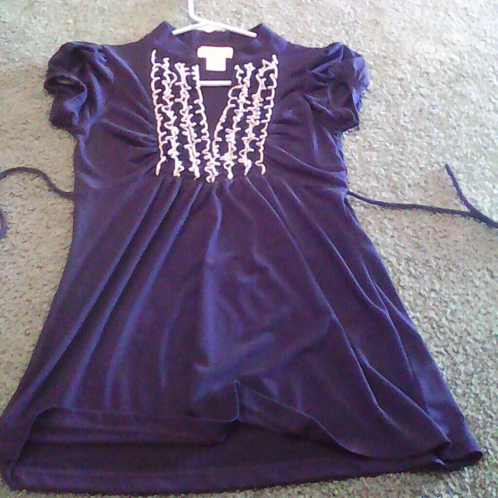 Womens S navy & white blouse