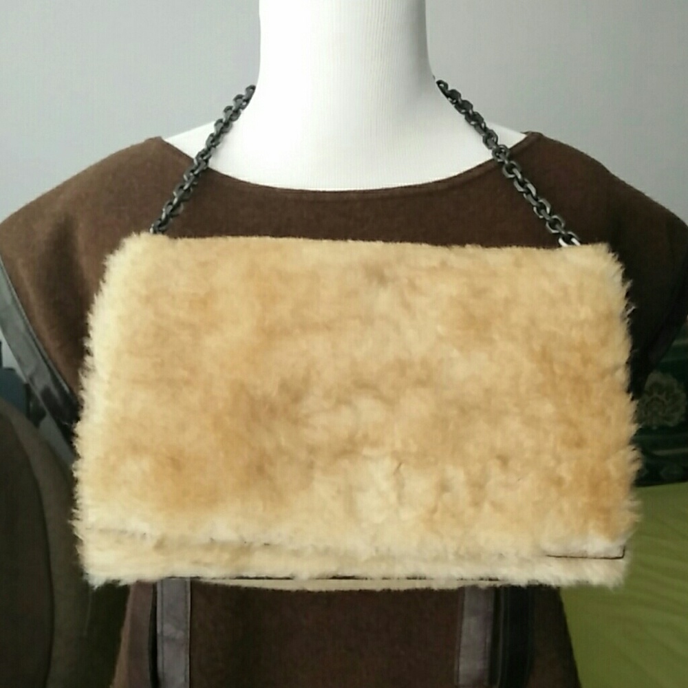 Calvin Klein collection sheepskin chain bag/clutch