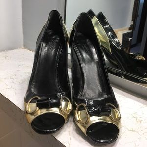 Gucci heels shoes peep toes 9M