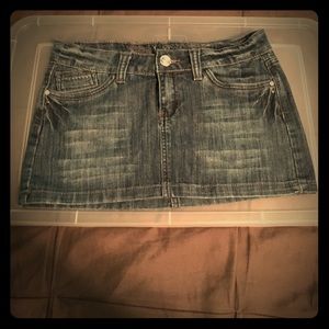 Blue jean mini skirt
