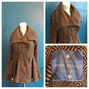 Free people Peplum tweed Coat