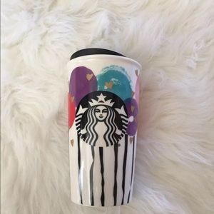 STARBUCKS BALLOONS AND HEARTS TRAVELER MUG TUMBLER