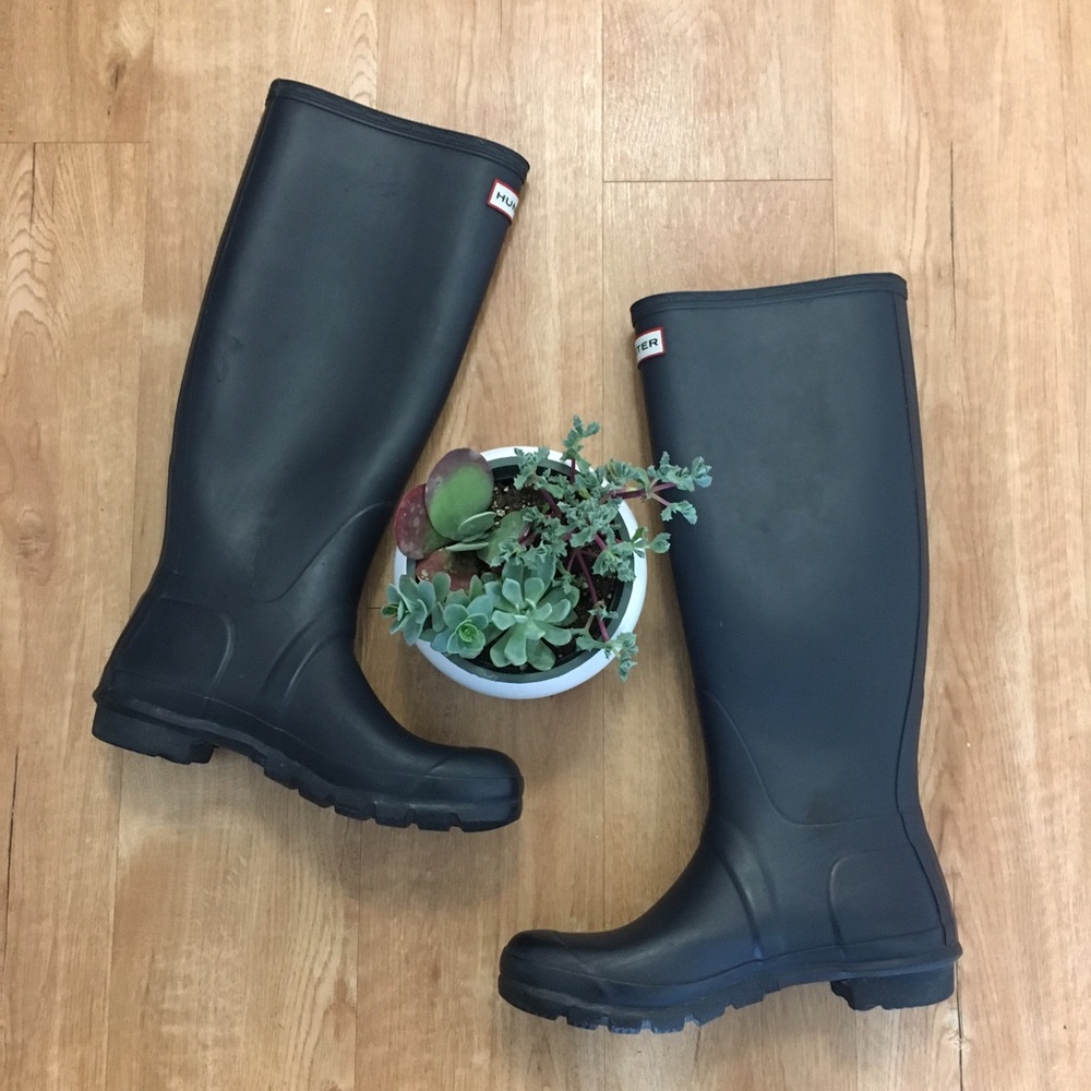 Hunter Rain Boots Dark Navy Tall