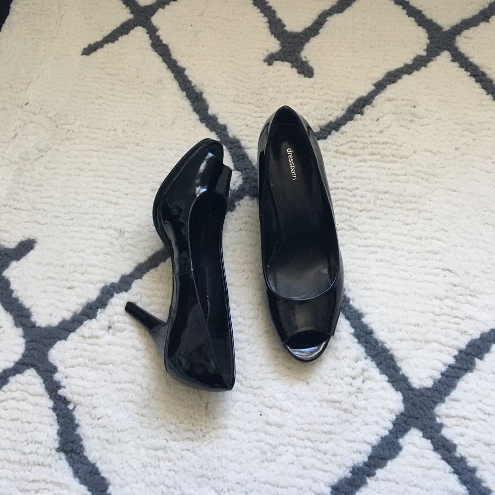 DRESSBARN Patent Leather Peep Toe High Heel