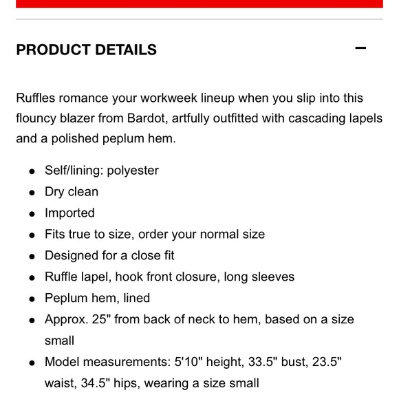 Bardot White Ruffle Peplum Jacket - Picture 5 of 6