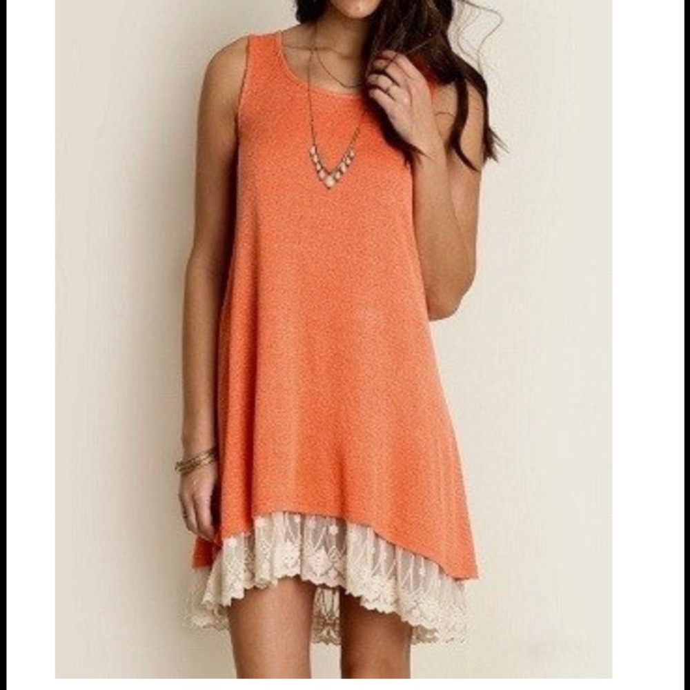 SOLD Tangerine Lace Dress