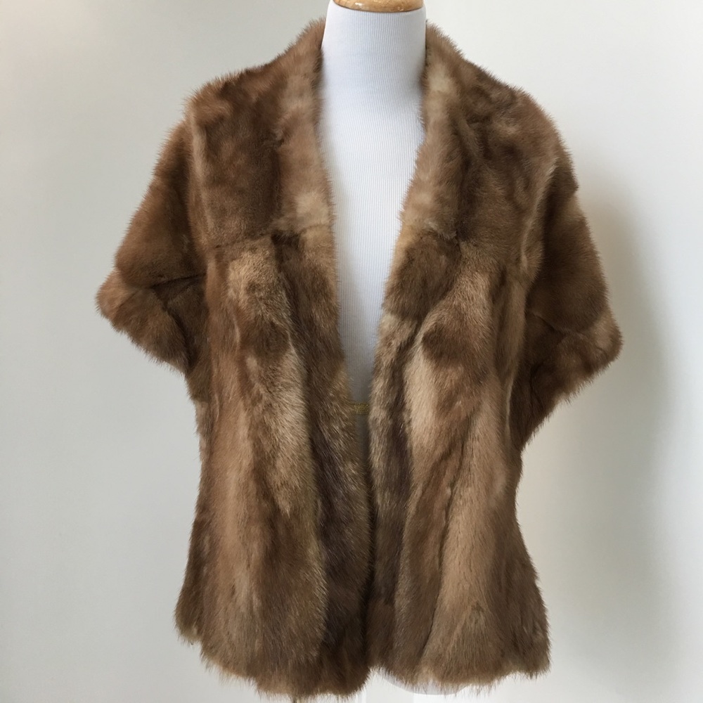 Vintage Mink Shawl Cover up