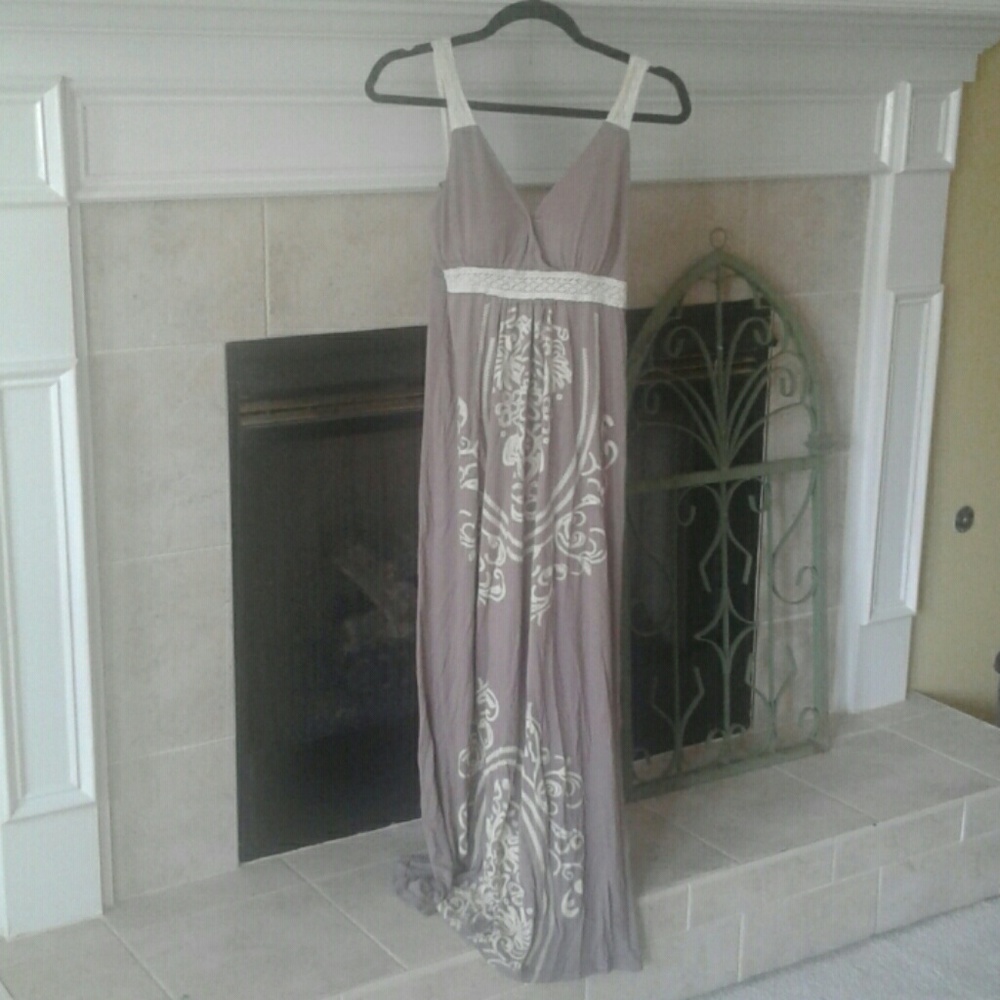 Light brown Maxi dress with print