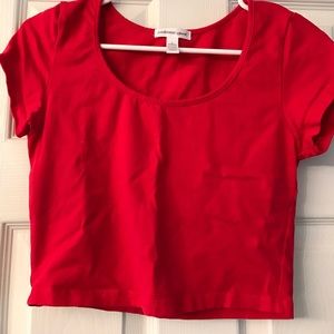 Red crop top