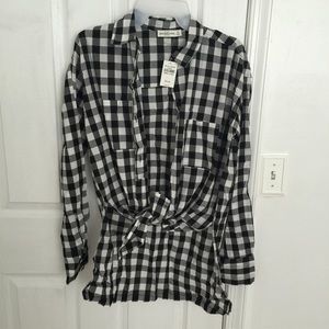 Brand new white and black gingham shirt.